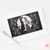 Sticker Rectangulaire Gothique Emo Enfants Kiss Valentine's Day (Enveloppe)