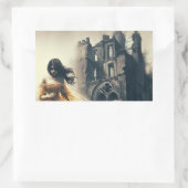 Sticker Rectangulaire Gothique Romance Livre Couverture Château Éffrayan (Sac)