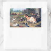 Sticker Rectangulaire Goût de ferme enfants pigeons (Sac)