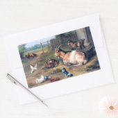 Sticker Rectangulaire Goût de ferme enfants pigeons (Enveloppe)