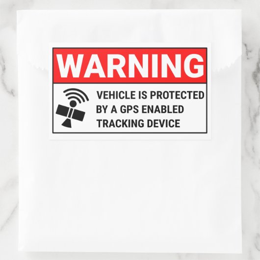 Sticker Rectangulaire GPS Tracking Device (Sac)
