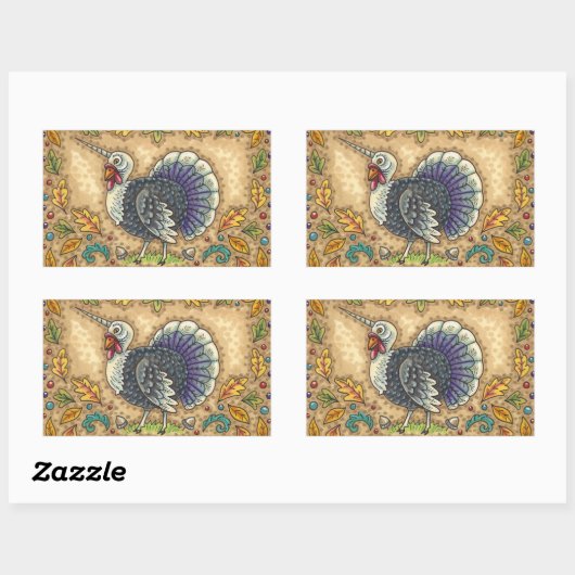 STICKER RECTANGULAIRE GRÂCE À L'UNICORN TURQUIE, IMAGINAIRE WHIMSICAL (Feuille)