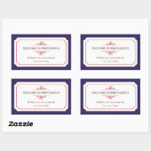 Sticker Rectangulaire Graceful border rouge marine bleu hors de la ville (Feuille)