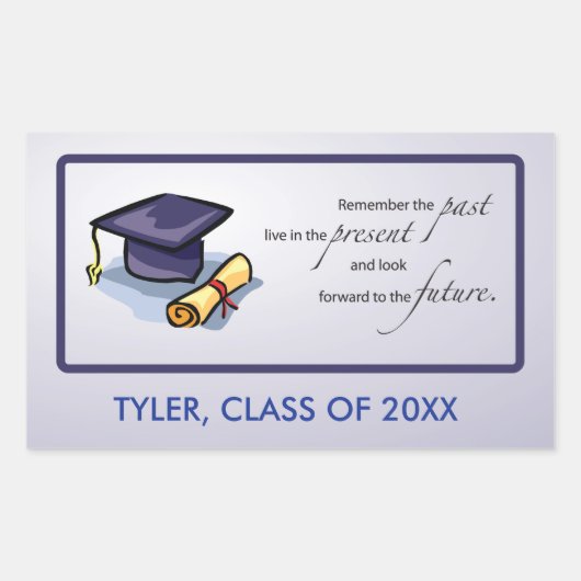 Sticker Rectangulaire Graduation congratulations Remember the Past (Devant)