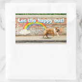 Sticker Rectangulaire Graffiti Chien et Arc-en-ciel (Sac)