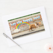 Sticker Rectangulaire Graffiti Chien et Arc-en-ciel (Enveloppe)