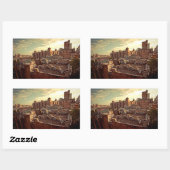 Sticker Rectangulaire Graffiti chinois sur le toit (Feuille)