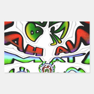 Sticker Rectangulaire Graffiti coloré Hakuna Matata