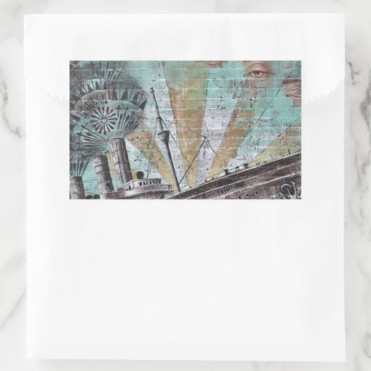 Sticker Rectangulaire Graffiti de bateau (Sac)