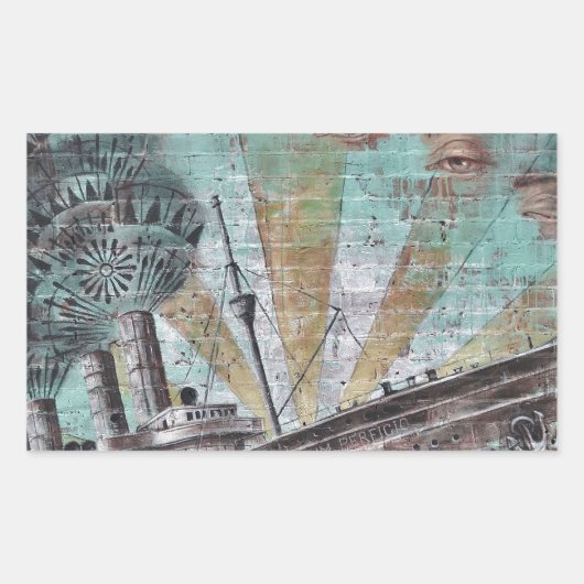 Sticker Rectangulaire Graffiti de bateau (Devant)