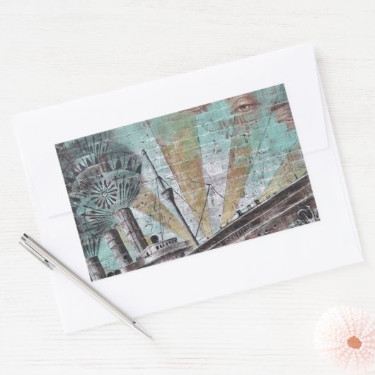 Sticker Rectangulaire Graffiti de bateau (Enveloppe)