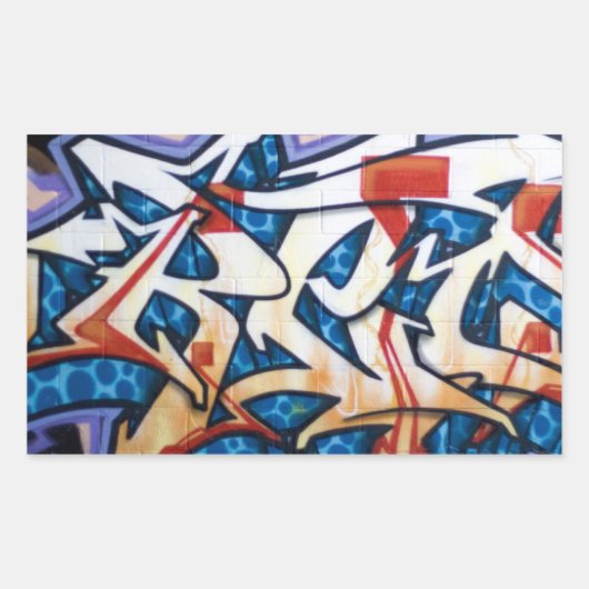 Sticker Rectangulaire Graffiti de rue (Devant)