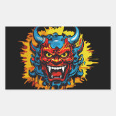 Sticker Rectangulaire Graffiti Oni Masque Illustration d'art audacieux e (Devant)