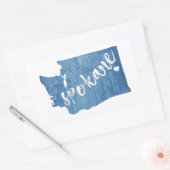 Sticker Rectangulaire Grain de bois de Spokane Washington (Enveloppe)