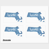 Sticker Rectangulaire Grain de bois du Massachusetts (Feuille)