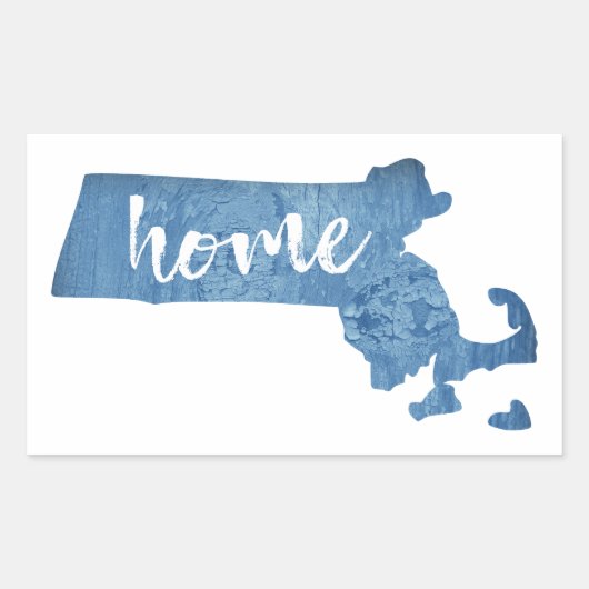 Sticker Rectangulaire Grain de bois du Massachusetts (Devant)