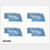 Sticker Rectangulaire Grain de bois du Nebraska à la maison (Feuille)