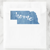 Sticker Rectangulaire Grain de bois du Nebraska à la maison (Sac)