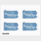Sticker Rectangulaire Grain de bois Lancaster Pennsylvania (Feuille)