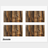 Sticker Rectangulaire Grain riche en bois foncé (Feuille)