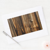 Sticker Rectangulaire Grain riche en bois foncé (Enveloppe)