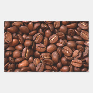 Sticker Rectangulaire Grains de café