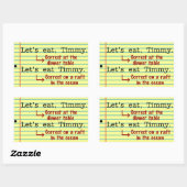 Sticker Rectangulaire Grammaire de ponctuation amusante (Feuille)