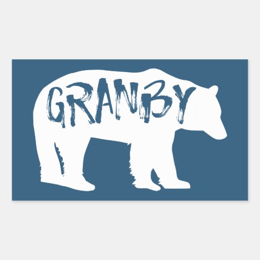 Sticker Rectangulaire Granby Colorado Bear (Devant)