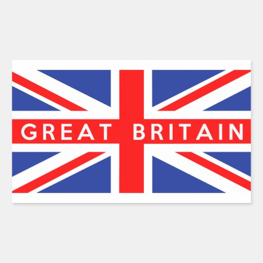 Sticker Rectangulaire grand-bretagne symbole du drapeau nom (Devant)