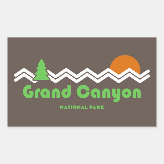 Sticker Rectangulaire Grand Canyon National Park Retro (Devant)