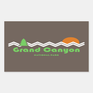 Sticker Rectangulaire Grand Canyon National Park Retro