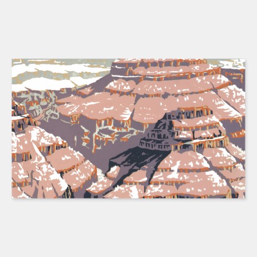 Sticker Rectangulaire Grand Canyon Western Graphic Art American (Devant)