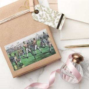 Sticker Rectangulaire Grand combat pour le Championnat, Boxing Vintage