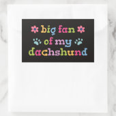 Sticker Rectangulaire Grand fan de mon Dachshund (Sac)