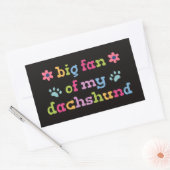 Sticker Rectangulaire Grand fan de mon Dachshund (Enveloppe)