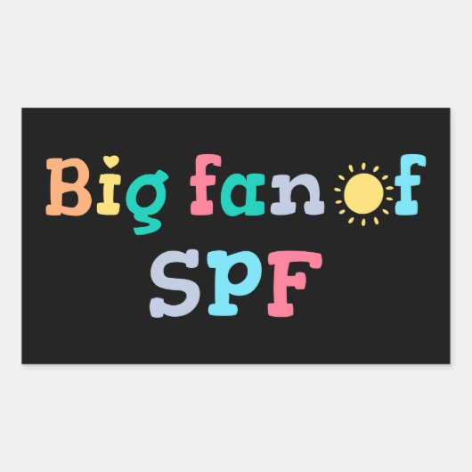 Sticker Rectangulaire Grand fan de SPF (Devant)