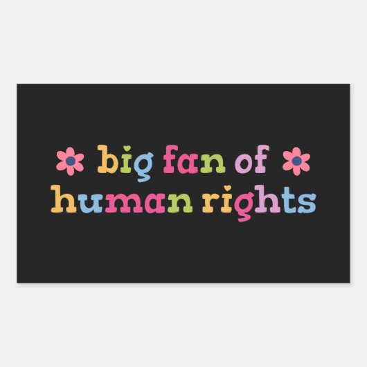 Sticker Rectangulaire Grand fan des droits de l'homme (Devant)