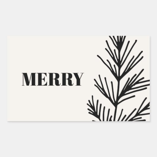 Sticker Rectangulaire Grand Joyeux & Feuilles (Devant)