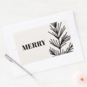 Sticker Rectangulaire Grand Joyeux & Feuilles (Enveloppe)