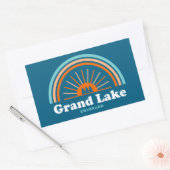 Sticker Rectangulaire Grand Lake Colorado Arc en ciel (Enveloppe)