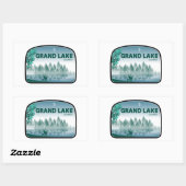 Sticker Rectangulaire Grand Lake Colorado Deer (Feuille)