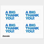 Sticker Rectangulaire Grand Merci bleu (Feuille)