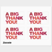 Sticker Rectangulaire Grand Merci rouge (Feuille)