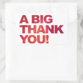 Sticker Rectangulaire Grand Merci rouge (Sac)