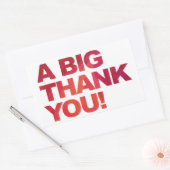 Sticker Rectangulaire Grand Merci rouge (Enveloppe)