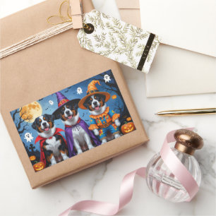 Sticker Rectangulaire Grand Suisse Citrouille de chien de montagne Hallo