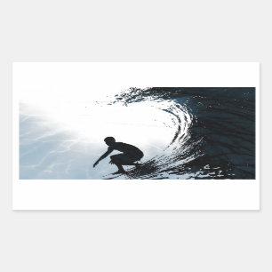 Sticker Rectangulaire Grand surfer de vague