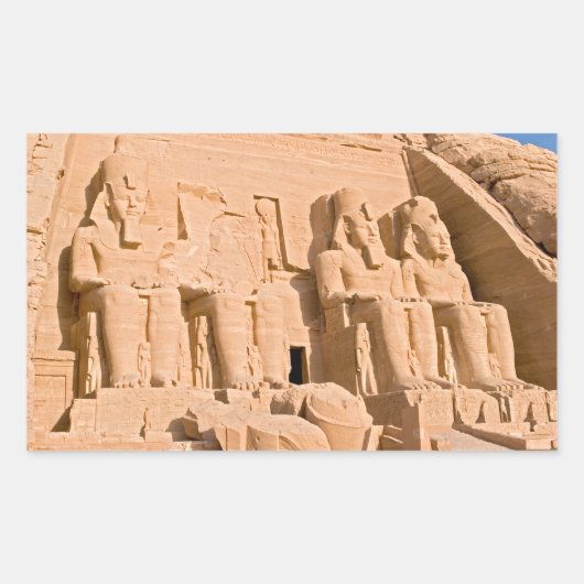 Sticker Rectangulaire Grand Temple d'Abou Simbel - Ramses II - Egypte (Devant)