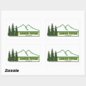 Sticker Rectangulaire Grand Teton National Park Green Stripes (Feuille)