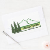 Sticker Rectangulaire Grand Teton National Park Green Stripes (Enveloppe)